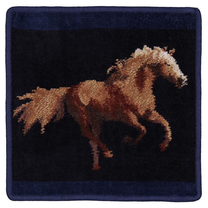 Салфетка Feiler ROYAL HORSE, тёмно-синяя с рисунком лошади 25x25, крупный план
