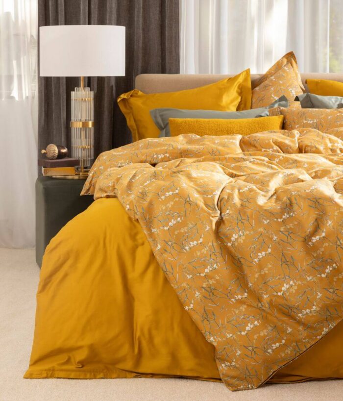 Комплект постельного белья DecoFlux DREAMY OCHRE, сатин, насыщенный охристо-горчичный цвет
