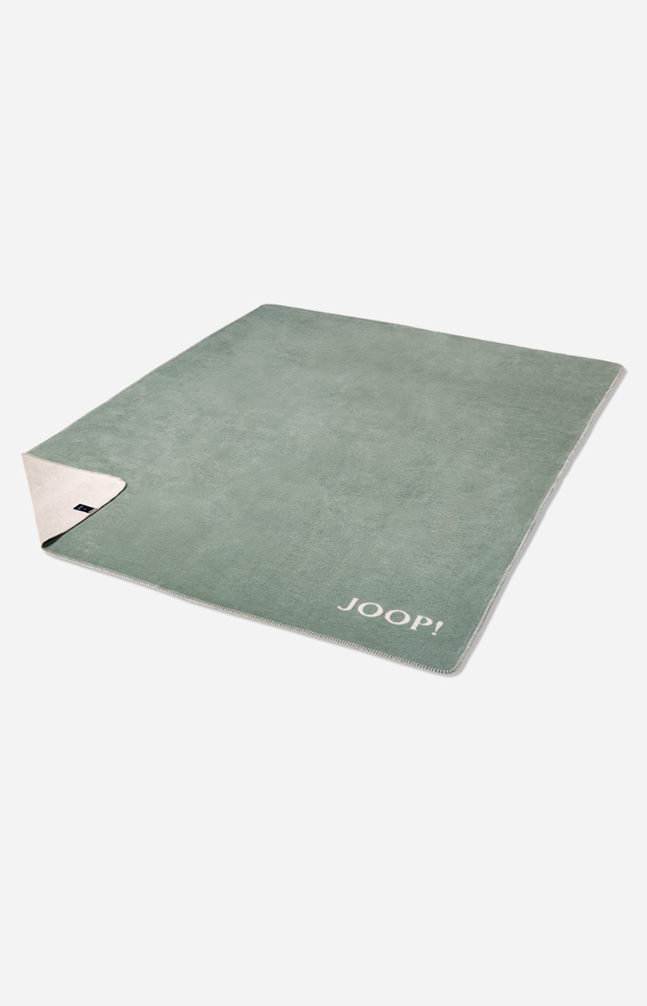 Плед JOOP! JADE SILBER, однотонный, сложен вчетверо, вышитый логотип JOOP! в углу